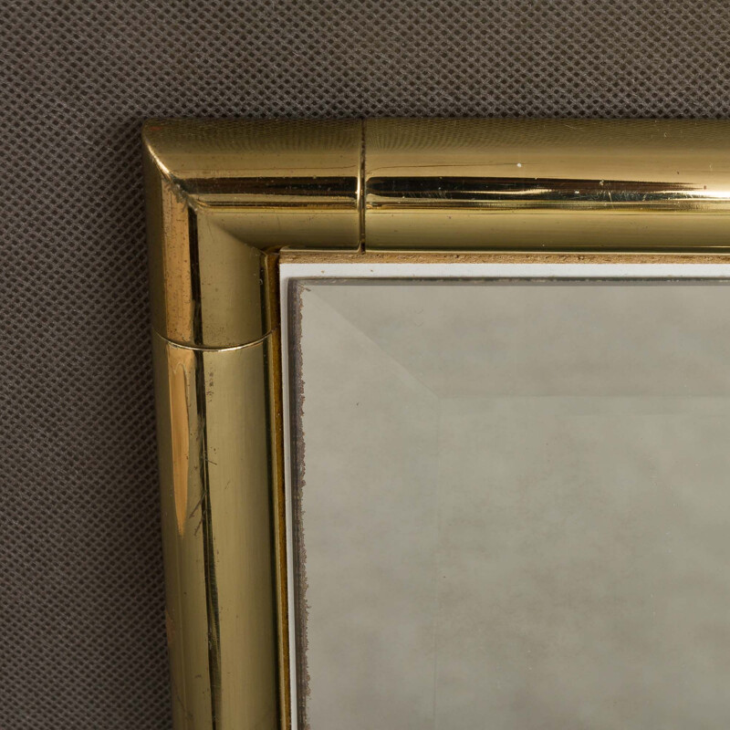 Italian brass vintage mirror in Hollywood Regency style