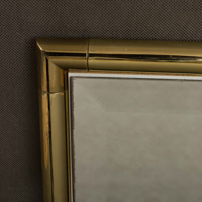 Italian brass vintage mirror in Hollywood Regency style
