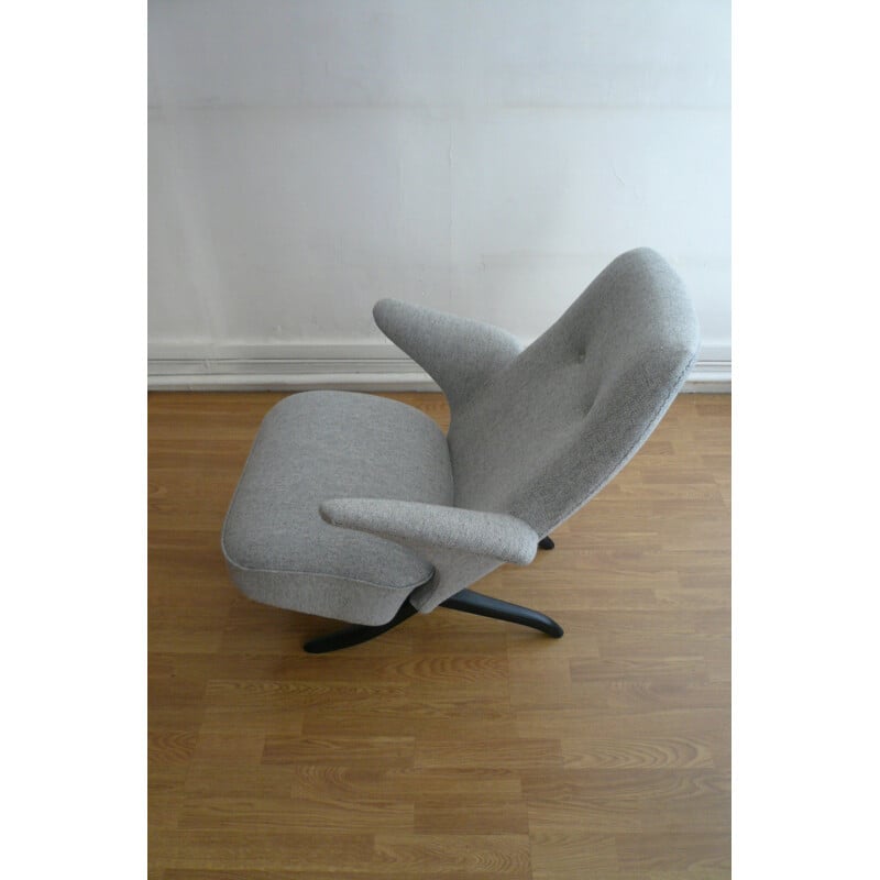 Artifort Pinguin armchair in grey fabric, Theo RUTH - 1950s