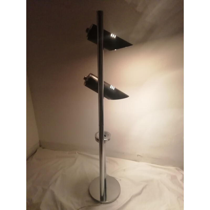 Originele vintage vloerlamp met twee spots en asbak