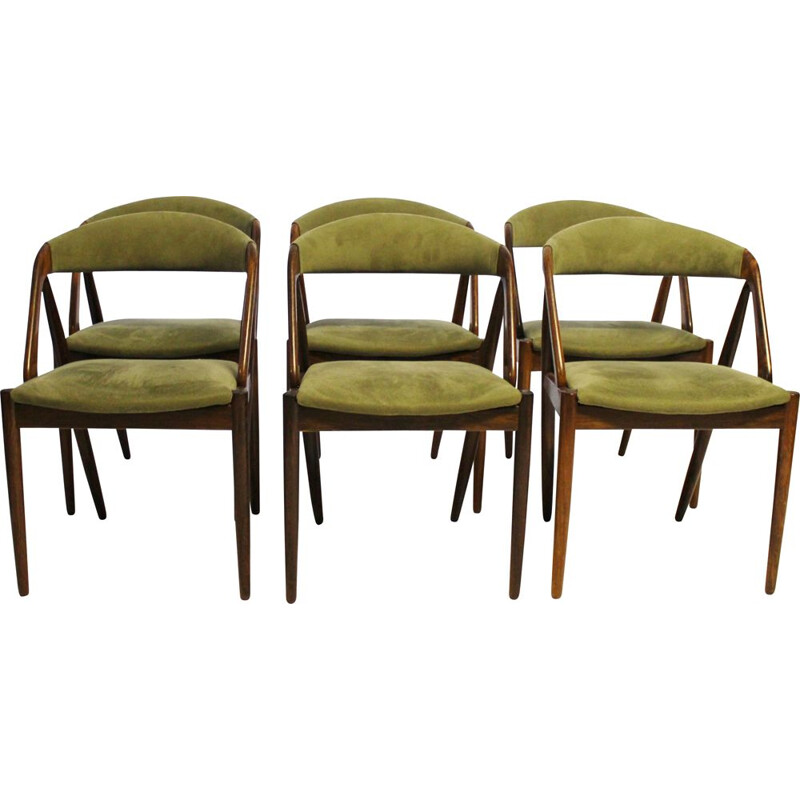 Vintage set of 6 dining chairs, model 31, by Kai Kristiansen and Schou Andersen, 1960s