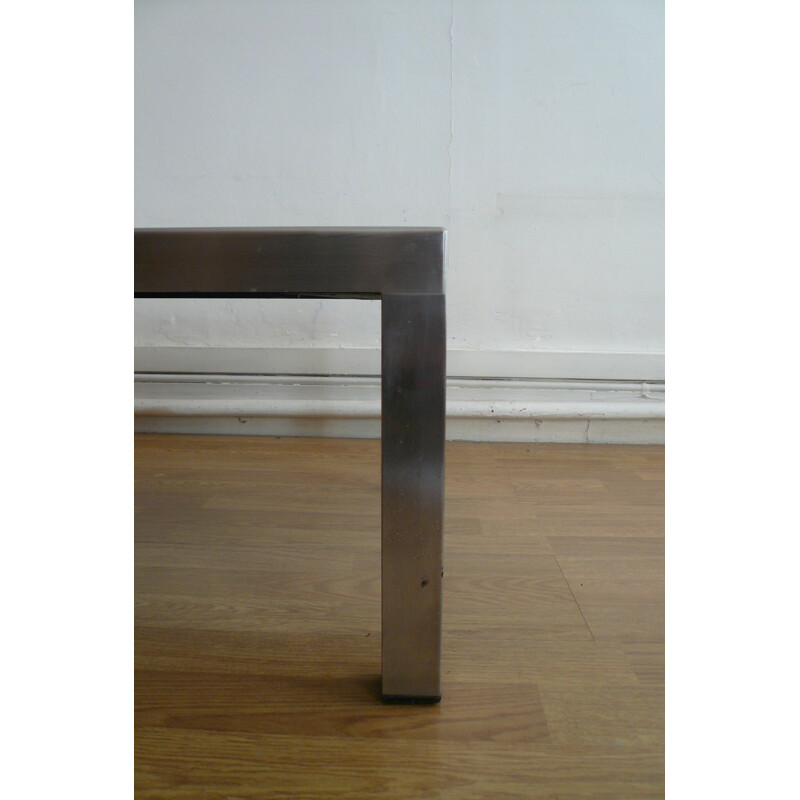 Design Steel coffee table in stainless steel, Maria PERGAY - 1970s