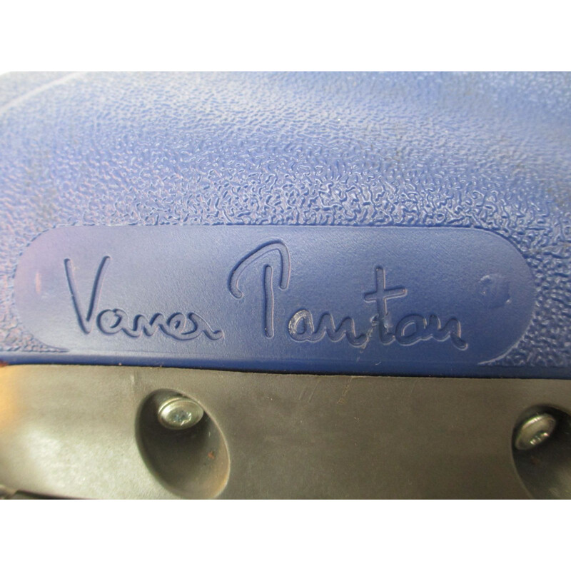 Vintage blue Swivel Chair by Verner Panton, Denmark, 1960s