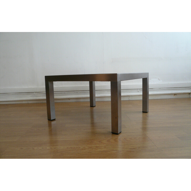 Design Steel coffee table in stainless steel, Maria PERGAY - 1970s