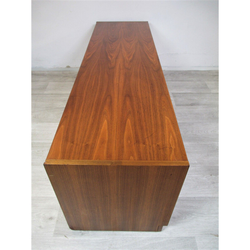 Vintage wooden and glass Sideboard, 1970s