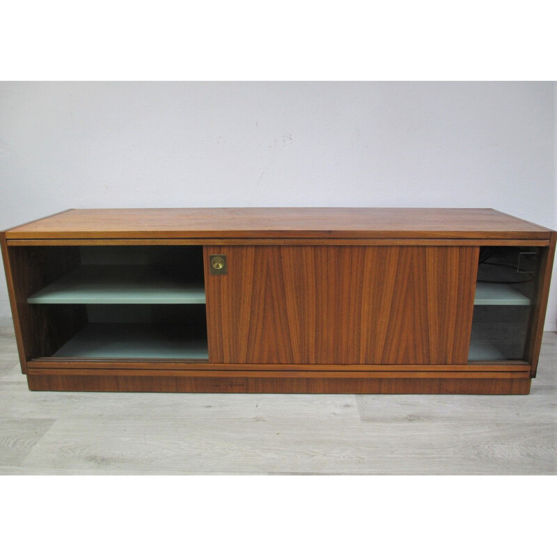 Vintage wooden and glass Sideboard, 1970s