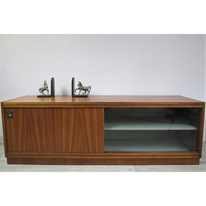 Vintage wooden and glass Sideboard, 1970s