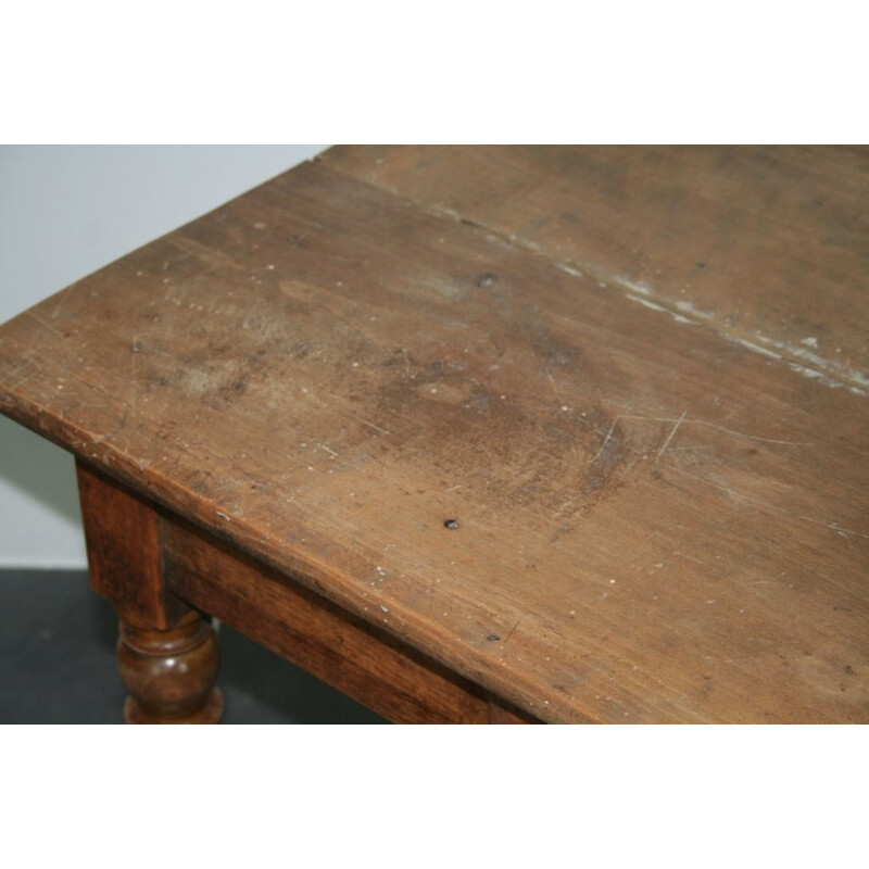 Vintage solid wood side table with drawer