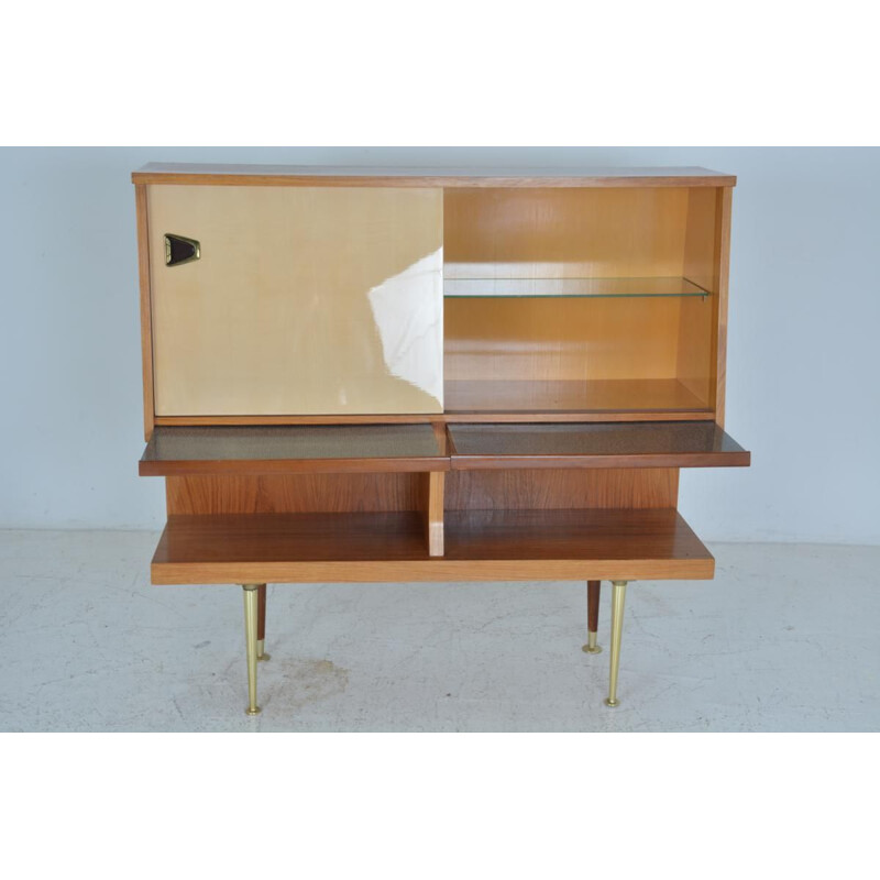 Vintage secretary in glass and wood, Italy, 1960s