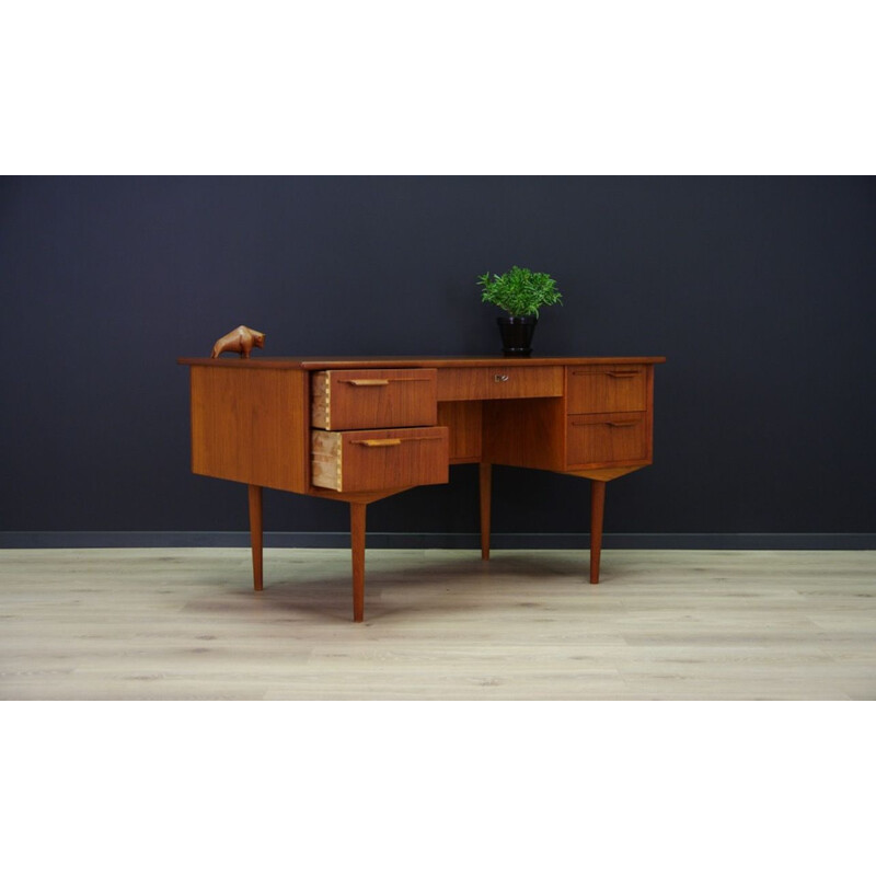 Bureau en teck rétro vintage, Danemark, 1960-70