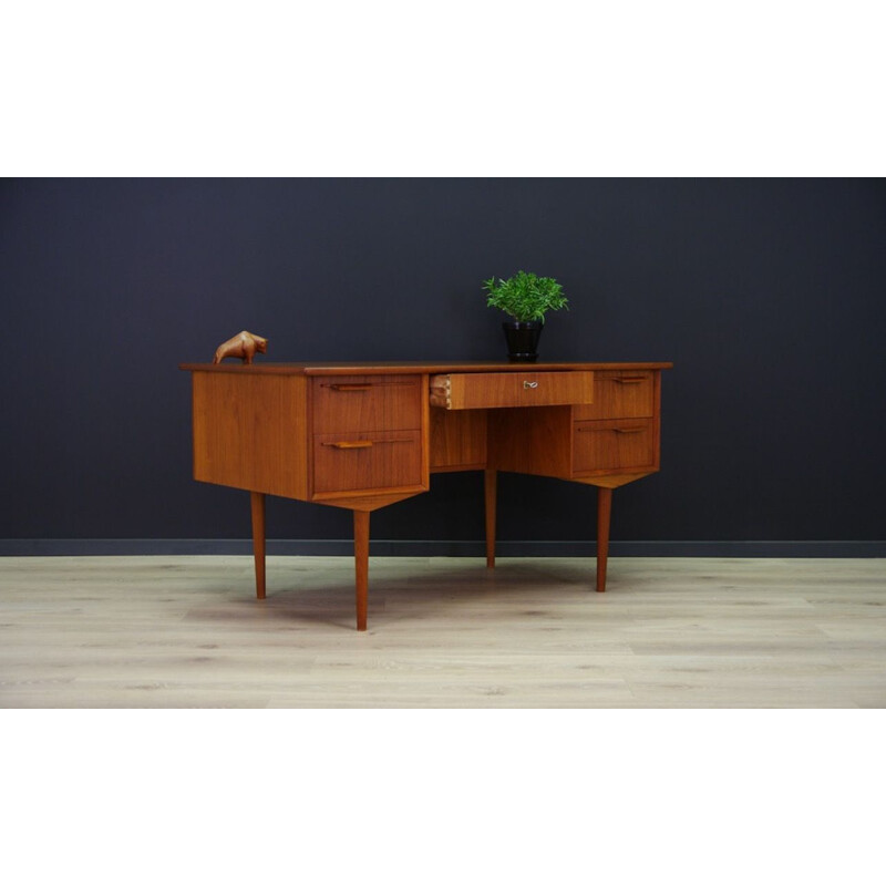 Bureau en teck rétro vintage, Danemark, 1960-70