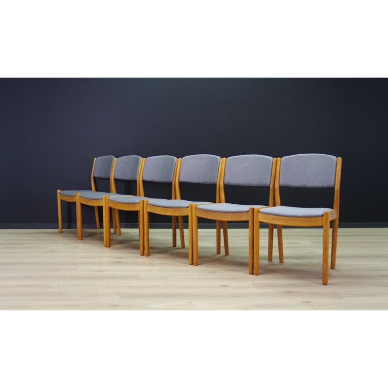 Set of 6 vintage ash chairs by Poul M. Volther from Møbler FDB, 1960-70s