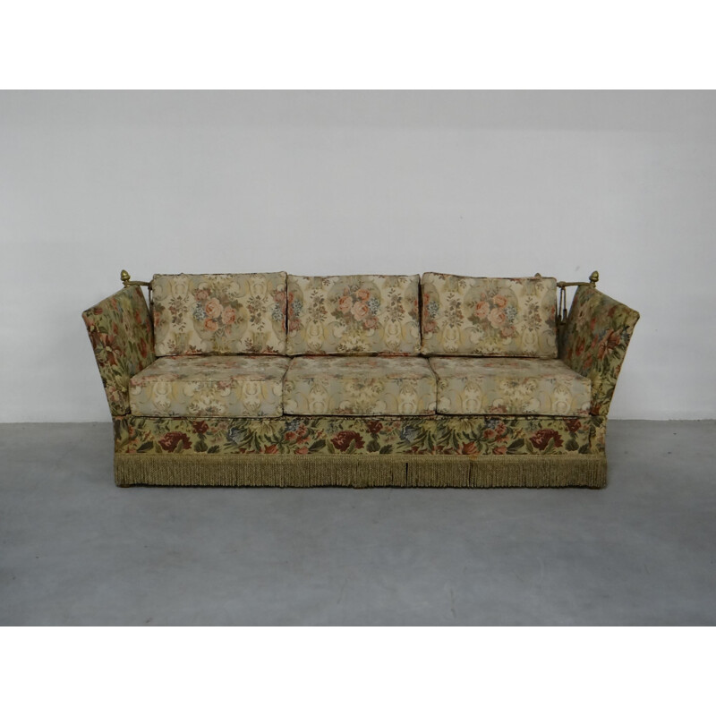 Velvet 3 seat sofa with bronze acorns