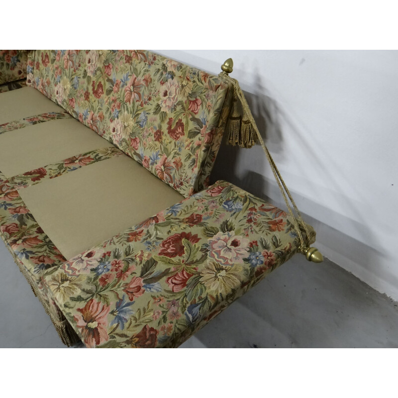 Velvet 3 seat sofa with bronze acorns