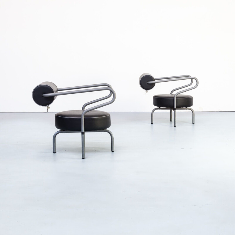 Pair of vintage black armchairs for The Natural Choice, Denmark, 1970
