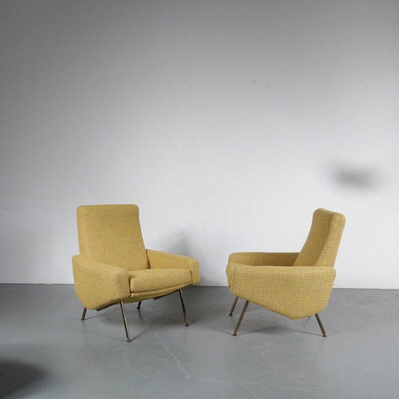 Pierre Guariche “Troika” Lounge Chairs for Airborne, France 1960