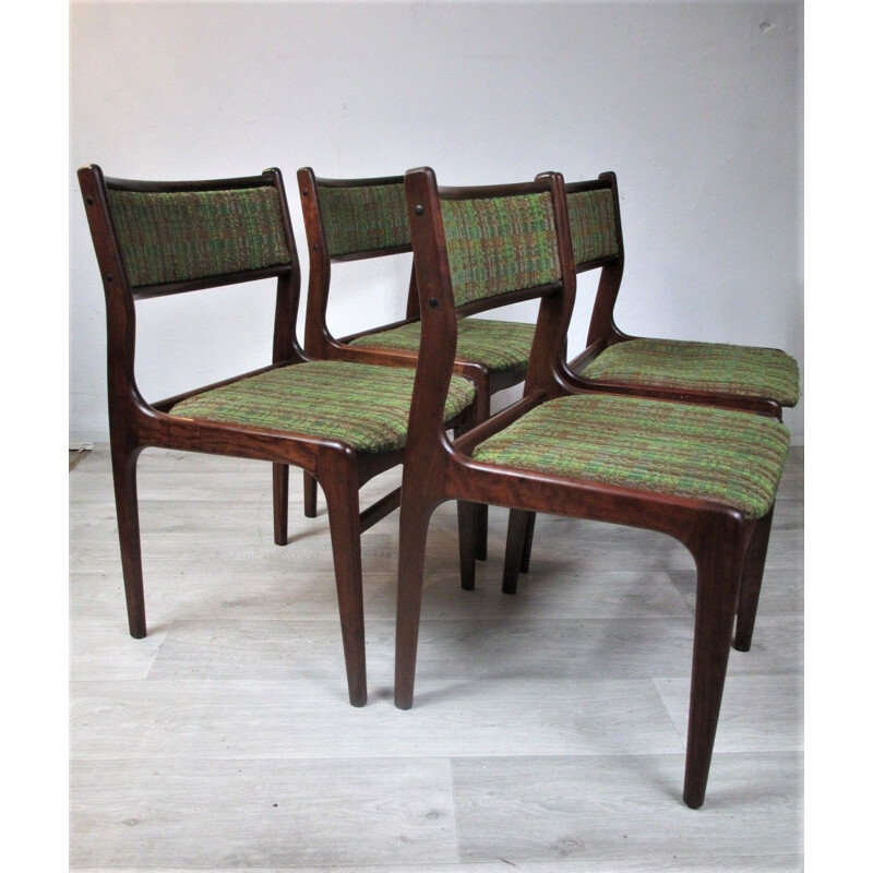 Set of 4 vintage rosewood chairs, Denmark, 1970s