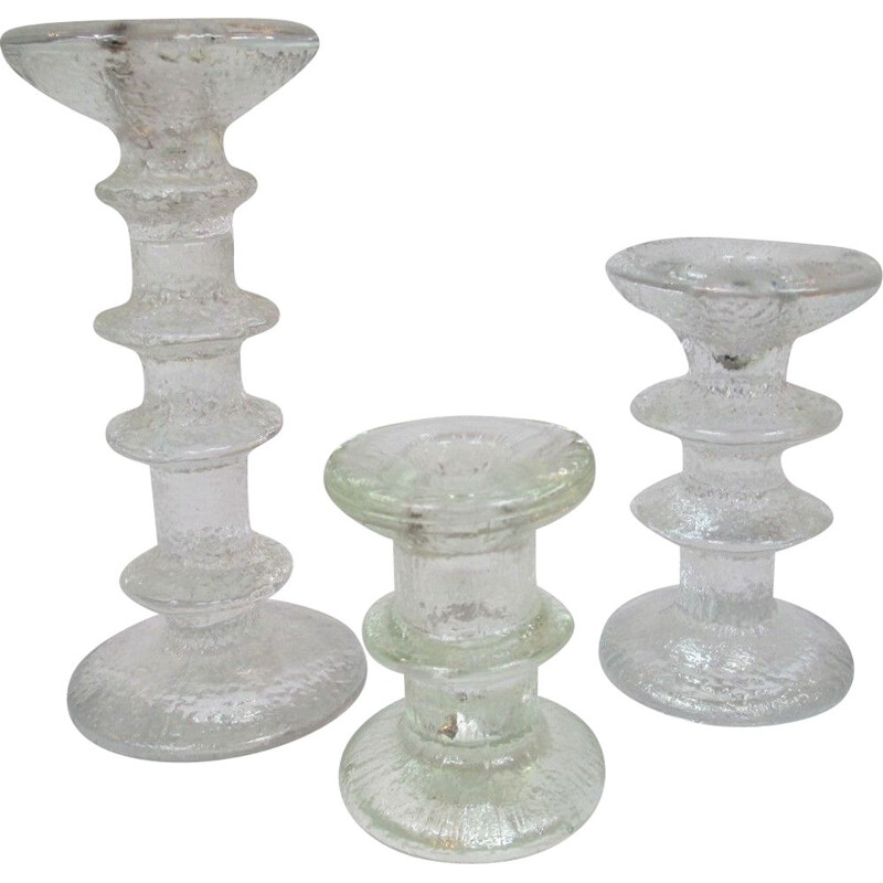 Set of 3 Vintage Candlesticks by Timo Sarpaneva for Litalia, 1970s