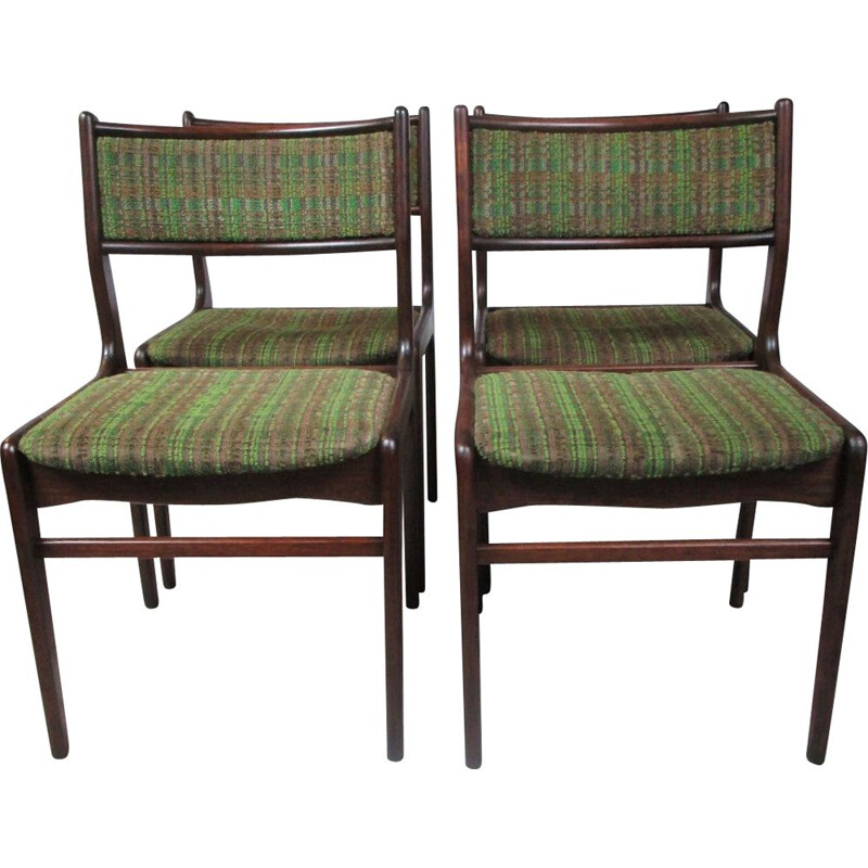 Set of 4 vintage rosewood chairs, Denmark, 1970s
