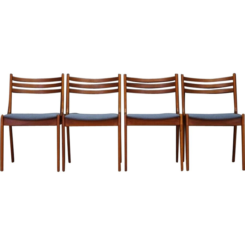 Ensemble de 4 chaises vintage en teck, 1960-70