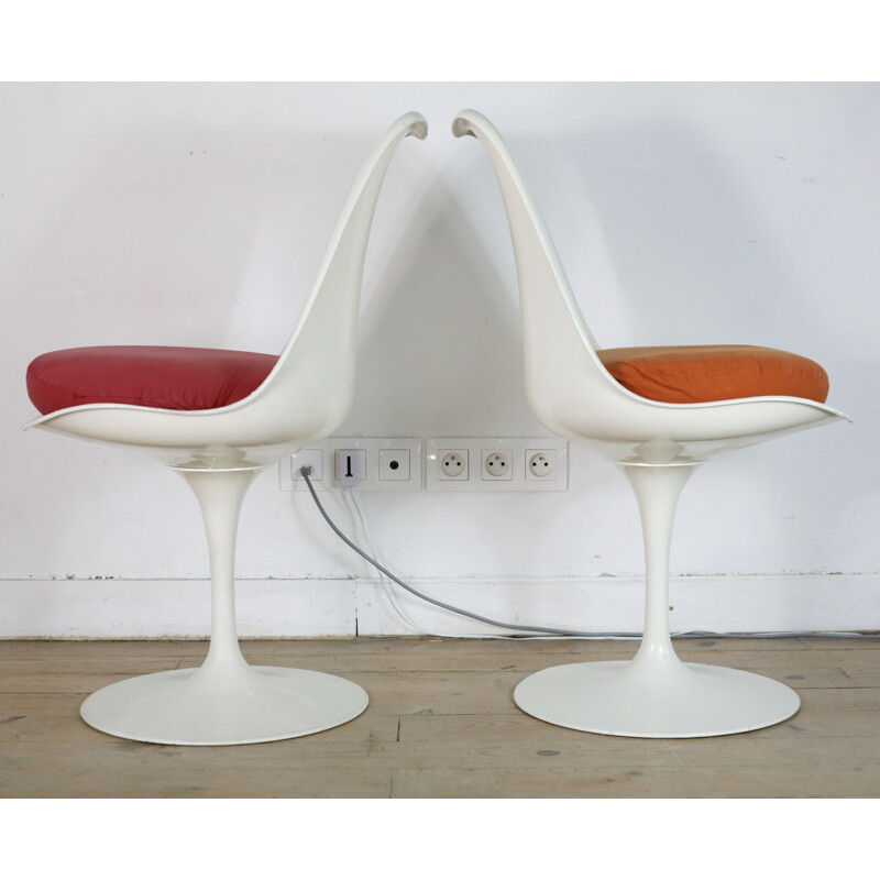 Pair of vintage Tulipe chairs Knoll edition, USA, 1960