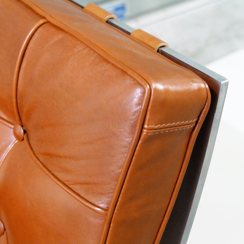 Vintage leather armchair model BARCELONA for Knoll international, 1964