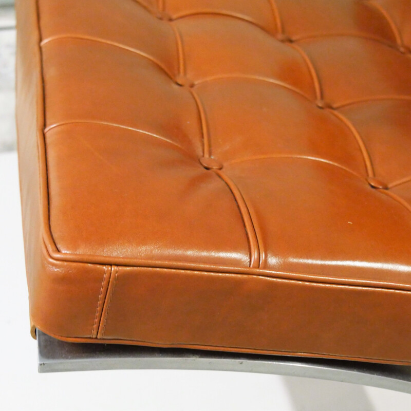 Vintage leather armchair model BARCELONA for Knoll international, 1964