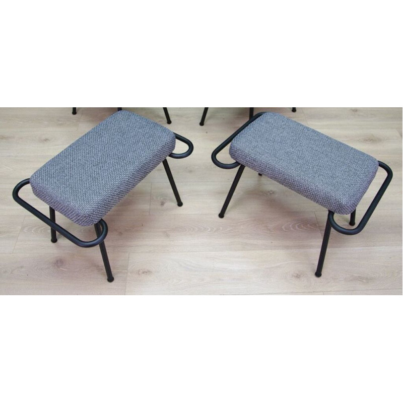 Vintage grey Footrest, scandinavian design, 1970s