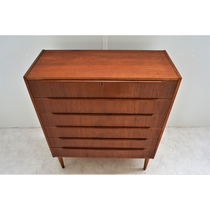 Vintage scandinavian teak chest of drawers, Denmark, 1960