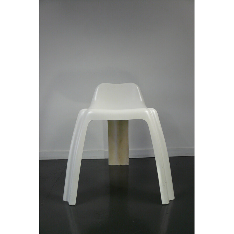 Paulus SPDM "Ginger" chair in white fiberglass, Patrick GIMGEMBRE -1970