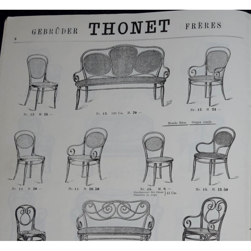 Chaise de bureau vintage Thonet, modèle Nr. 15, 1900