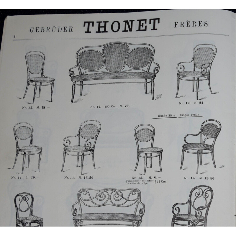 Vintage Thonet bureaustoel, model nr. 15, 1900