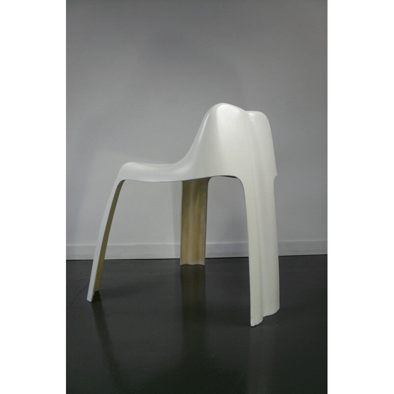 Paulus SPDM "Ginger" chair in white fiberglass, Patrick GIMGEMBRE -1970