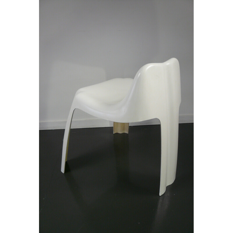 Paulus SPDM "Ginger" chair in white fiberglass, Patrick GIMGEMBRE -1970