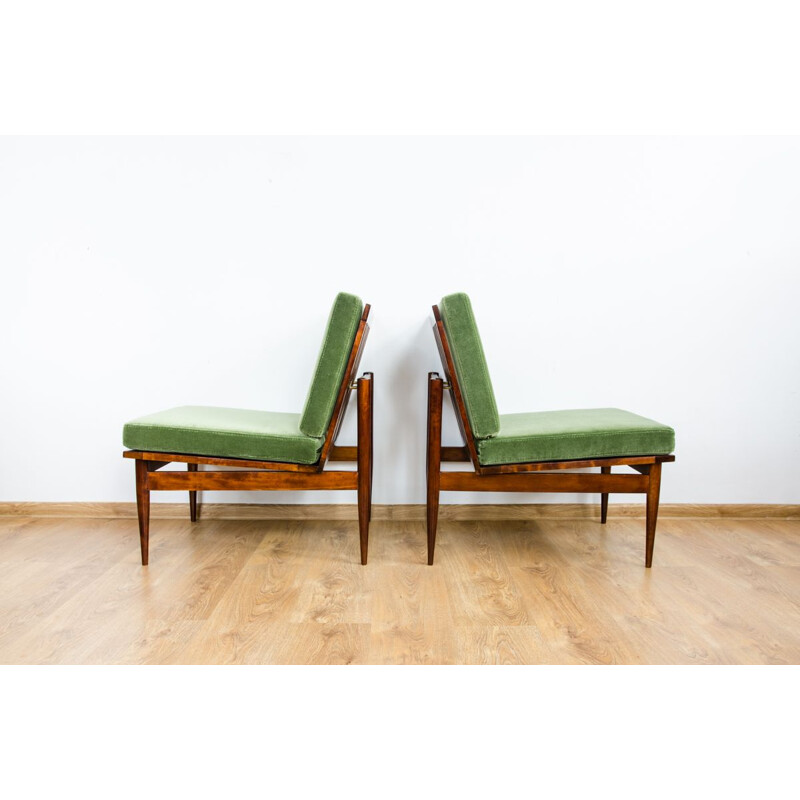 Pair of vintage green armchairs, 1965