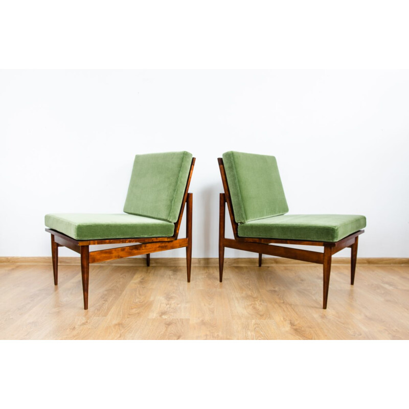 Paire de fauteuils vintage verts, 1965