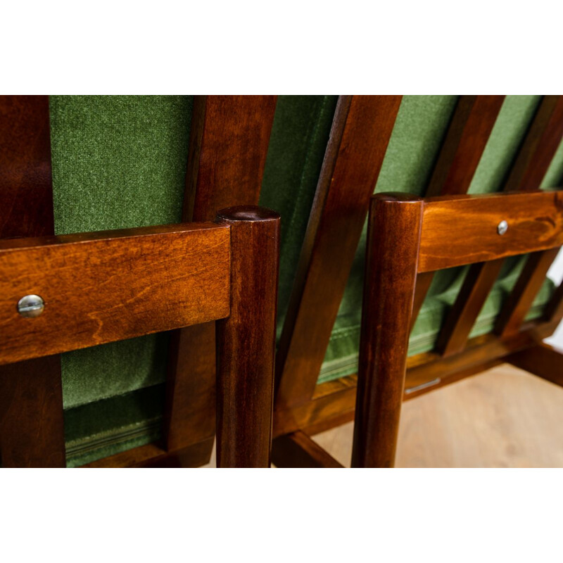 Pair of vintage green armchairs, 1965