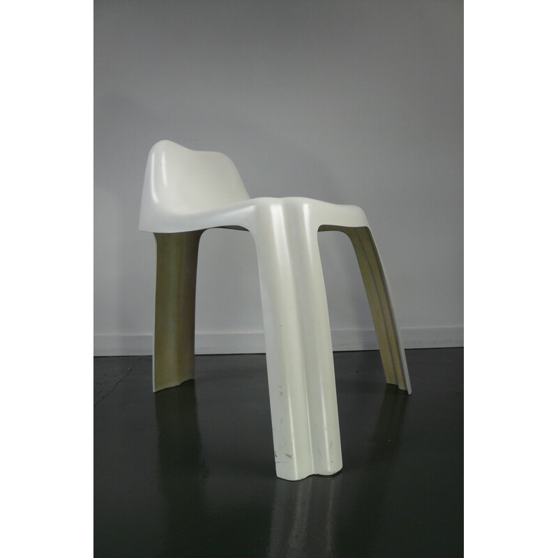 Paulus SPDM "Ginger" chair in white fiberglass, Patrick GIMGEMBRE -1970