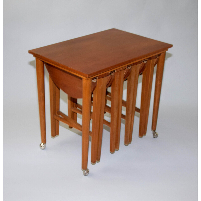 Vintage nesting tables by Poul Hundevad for Nový Domov, Czechoslovakia