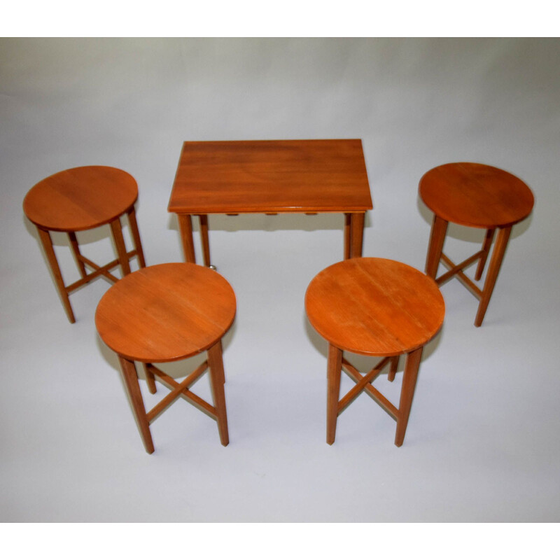 Vintage nesting tables by Poul Hundevad for Nový Domov, Czechoslovakia