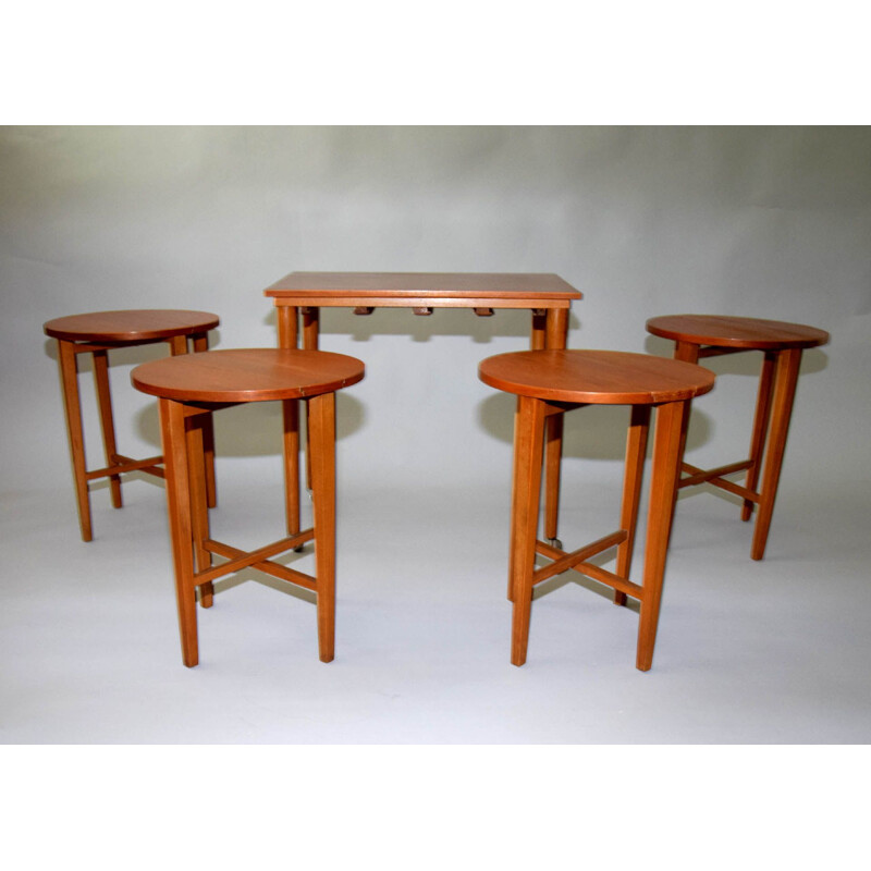 Vintage nesting tables by Poul Hundevad for Nový Domov, Czechoslovakia