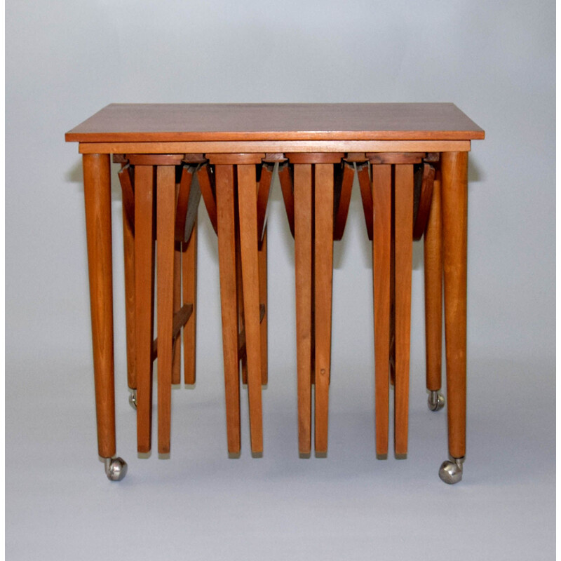 1960s Poul Hundevad nesting tables for Nový Domov Czechoslovakia