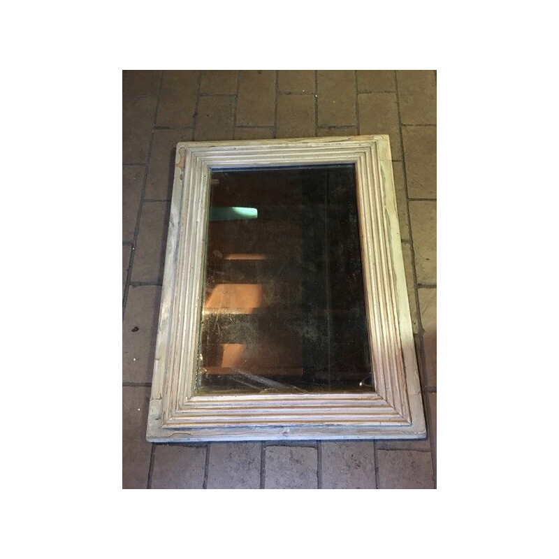 Miroir rectangulaire vintage en bois  Art-Déco