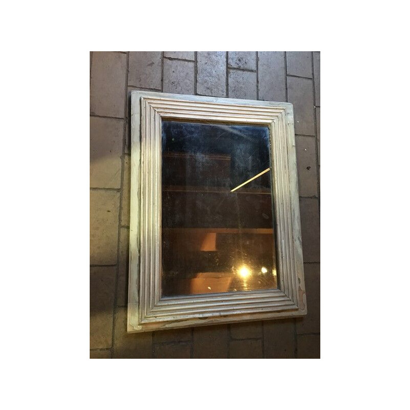 Miroir rectangulaire vintage en bois  Art-Déco