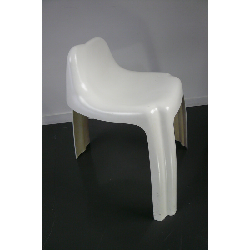 Paulus SPDM "Ginger" chair in white fiberglass, Patrick GIMGEMBRE -1970