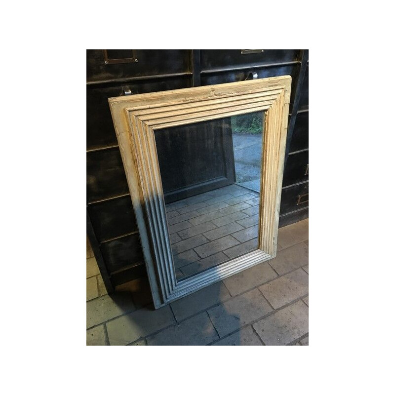 Miroir rectangulaire vintage en bois  Art-Déco
