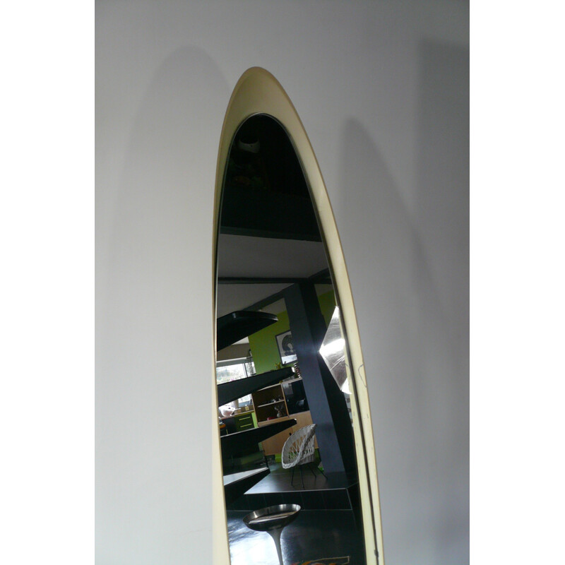 Large Chabrière et Cie mirror in lacquered resin, Roger LECAL - 1970s