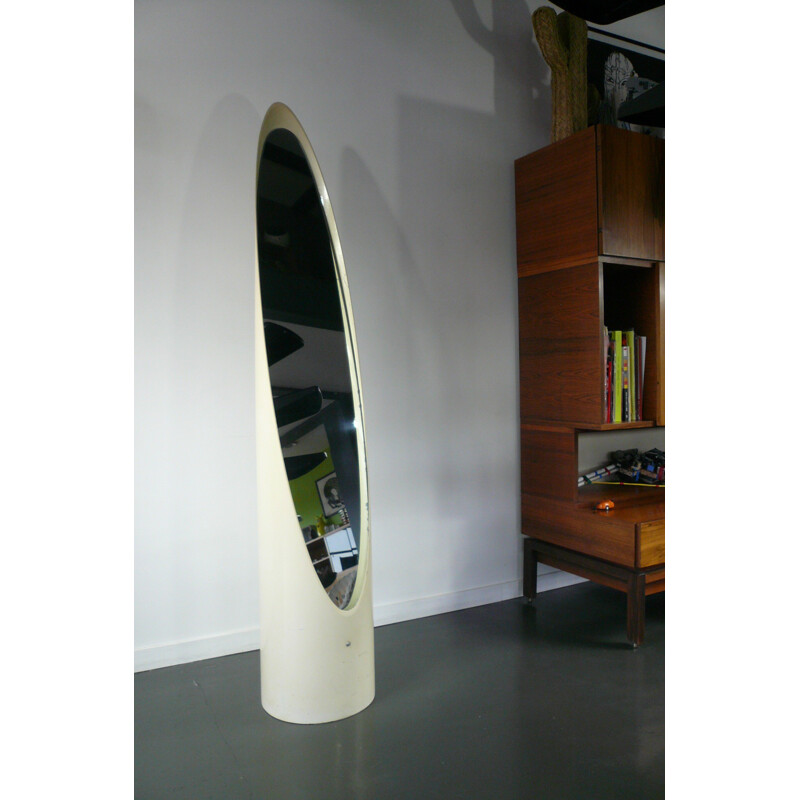 Large Chabrière et Cie mirror in lacquered resin, Roger LECAL - 1970s