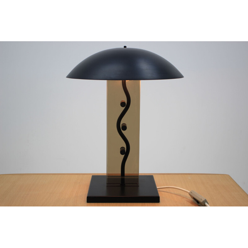 Vintage black table lamp by Kamenický Šenov, 1980s