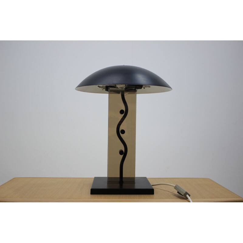 Vintage black table lamp by Kamenický Šenov, 1980s